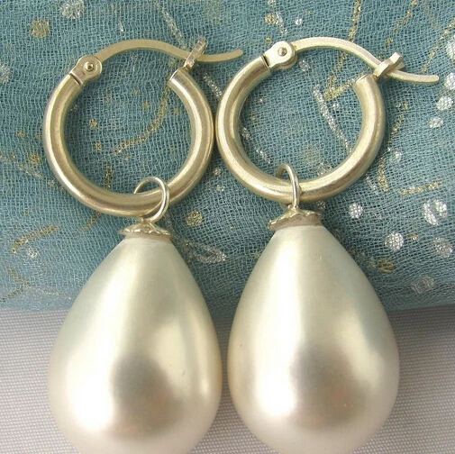 

hj 00539 white seashell drip pearl dangle earring