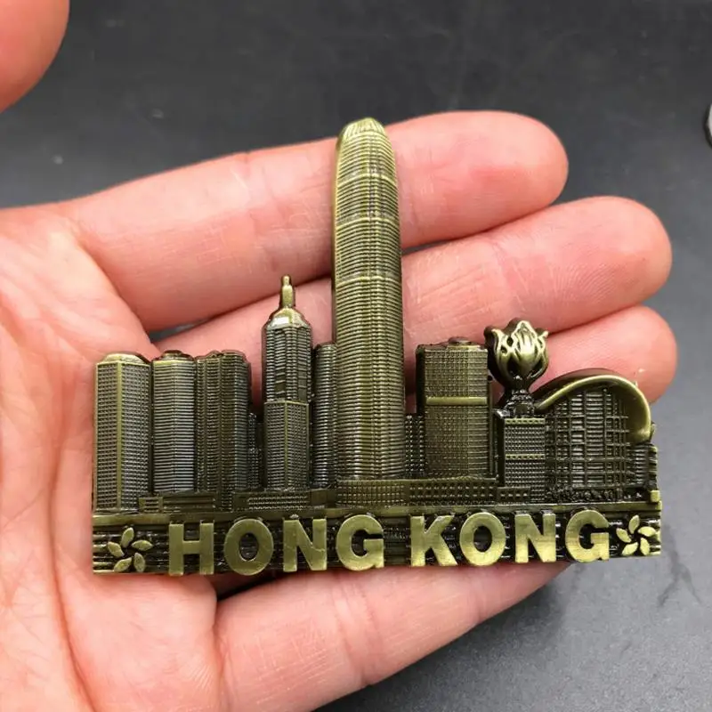 

1 Pc Creative cute Hong Kong Travel metal Refrigerator Magnetic stickers Tourist Souvenir Fridge Magnet Gift For Kids Home Decor