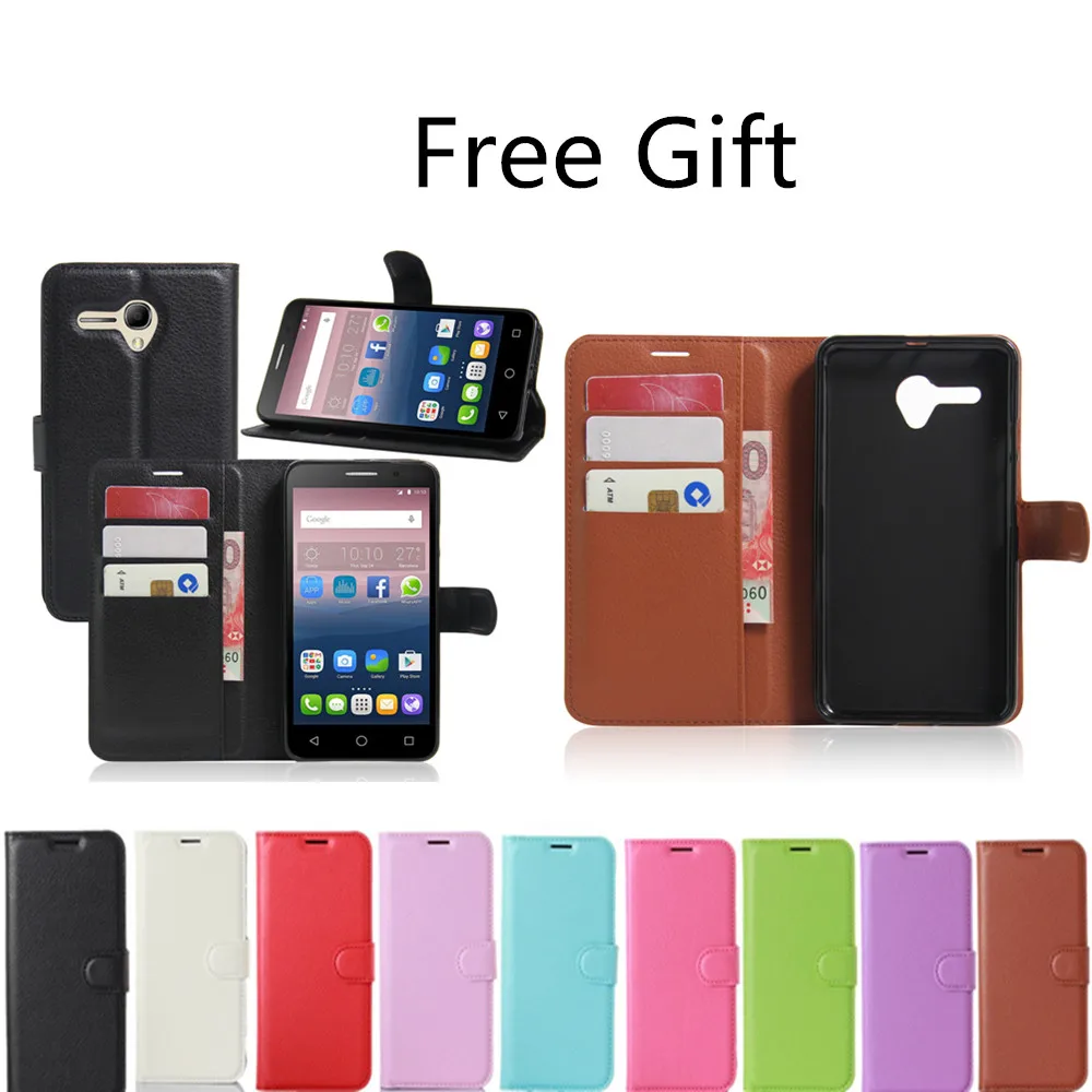 

Hot Selling Wallet Style PU Leather Case For Alcatel One Touch Pop 3 5.5 5025D 5025 with Stand Function and Card Holder 9 Color