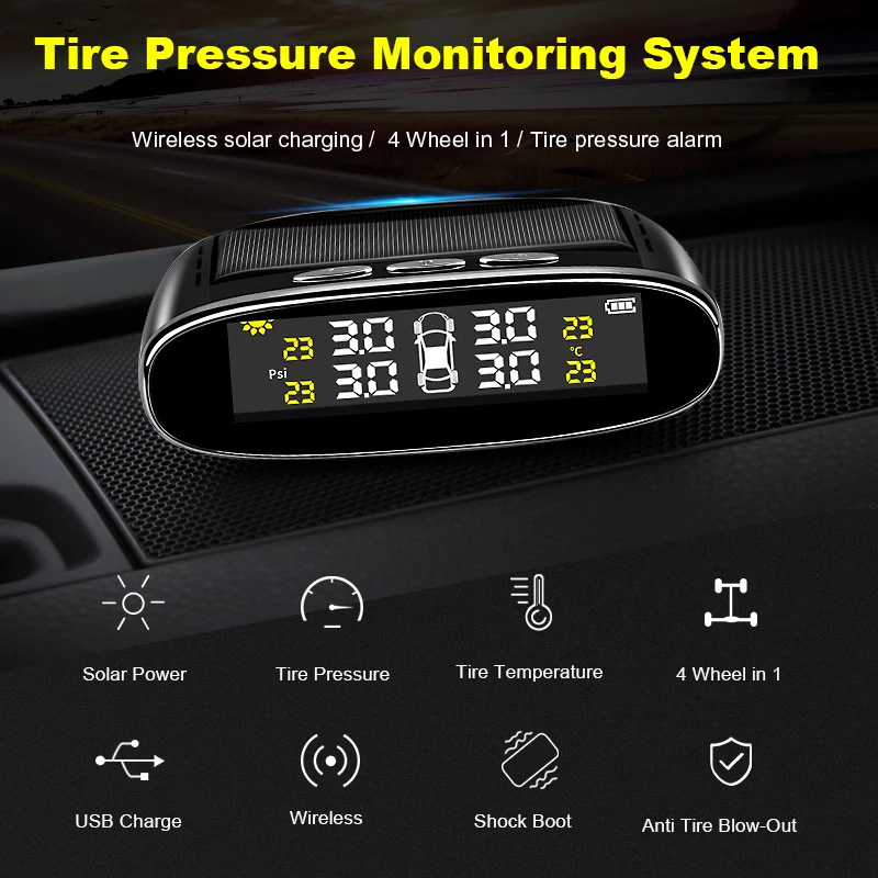 Система контроля давления в шинах на солнечной батарее TPMS система мониторинга