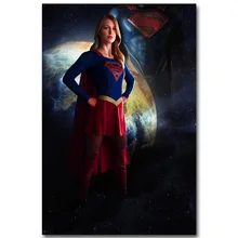 Супердевушка супергерой ИСКУССТВО ШЕЛК тканевой плакат с принтом 13x20 24x36 дюймов ТВ серии картины для гостиной стены украшения 08