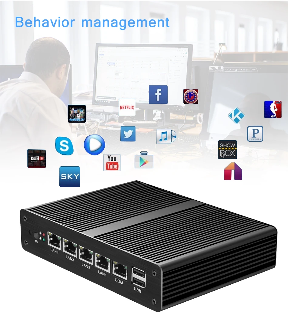 XCY pfSense мини-ПК Intel Celeron J1900 J1800 4x1000 Мбит Intel Ethernet порты брандмауэр прибор маршрутизатор безвентиляторный блок Minipc