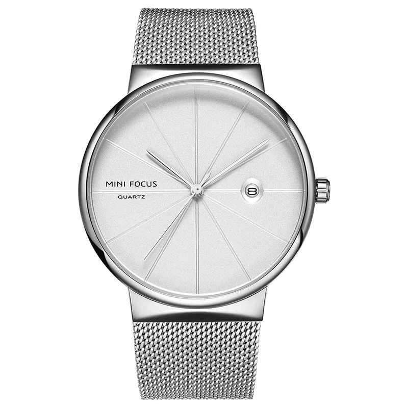 

2018 Men Watch Waterproof Fashion Metal Mesh Belt Wrist Watches Casual Male Ultra-Thin Dial Clock Quartz Movement Calendar