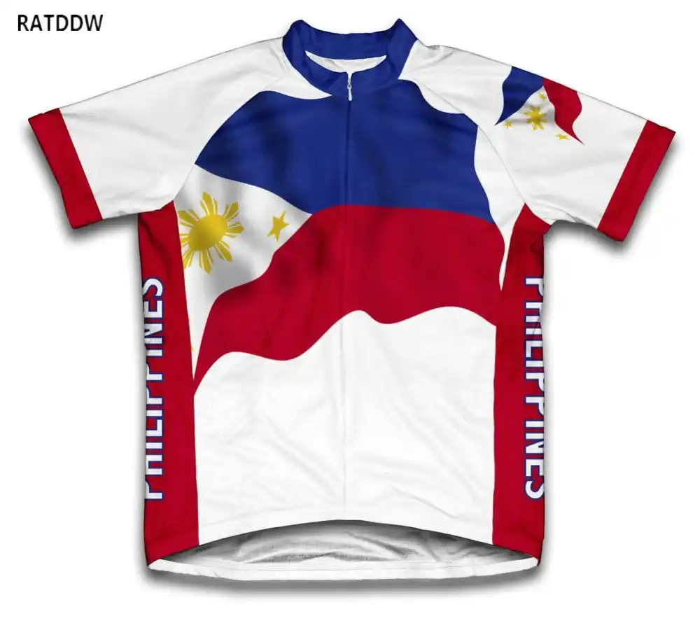 Retro Philippines Flag Novelty Cycling Jersey cycling Short Sleeve jerseys