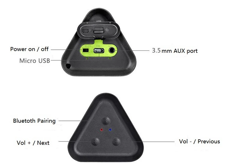 Водонепроницаемый пылезащитный анти царапины анти шок портативный Bluetooth динамик мини Bluetooth 2,1 EDR стерео Открытый Черный