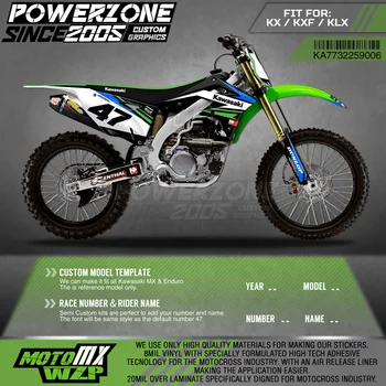 

PowerZone Custom Team Graphics Backgrounds Decals 3M Stickers Kit For Kawasaki KX250F 2013-2016 006