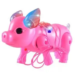 FBIL-Симпатичные электрические музыкальные прогулочные Игрушки "Свинка" яркий светодиодный светильник Электронные Домашние животные