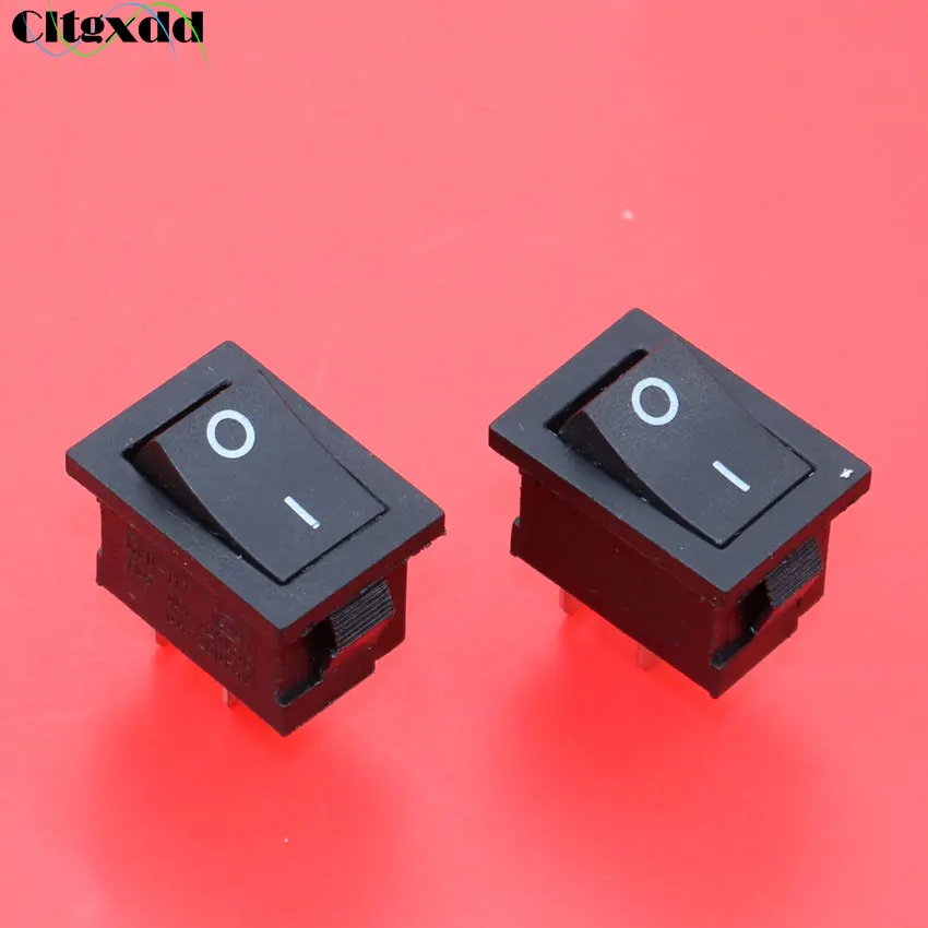 

cltgxdd 10pcs Push Button Switch 11x17mm SPST 2Pin 6A 250V / 10A 125V KCD1 Snap-in On / Off Boat Rocker Switch Black