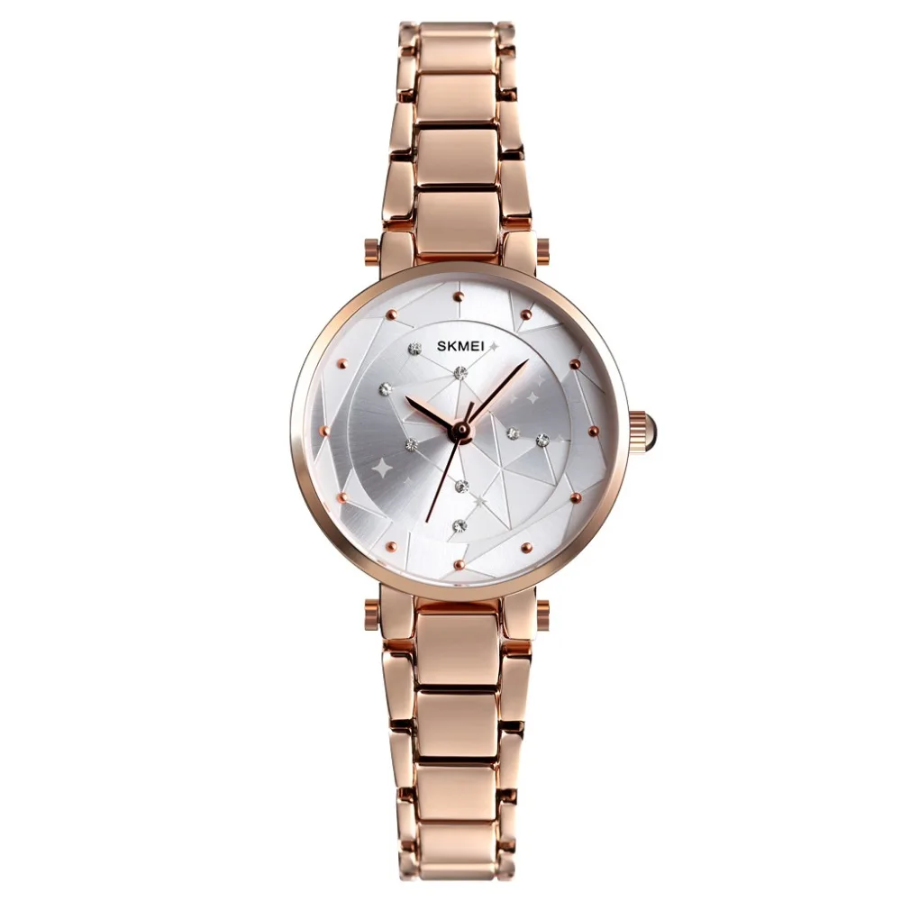 

SKMEI Quartz 1411 Wristwatch Women Luxury Fashion Alloy Strap Bracelet Watch Ladies 3Bar Waterproof Watch Donna Relogio Feminino
