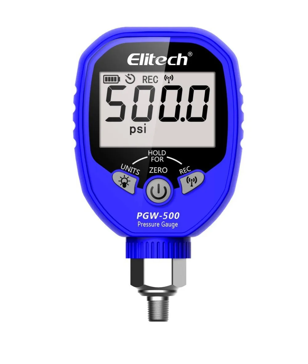 

Wireless Digital Pressure Gauge A/C Diagnostic Manifold Gauge Refrigerant Test Monitoring 0-500ps 1/8NPT 1/4NPT IOS Android