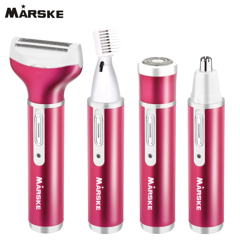 Best sell !4 in 1 Women Epilator Electric Female Rechargeable Bikini Trimmer Body Portable Facial Hair Removal Shaver Set