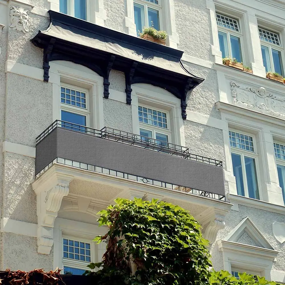 

Balcony Privacy Shield UV Protection Opaque Weather-Resistant Balcony Cover (Grey) 0.75*6M