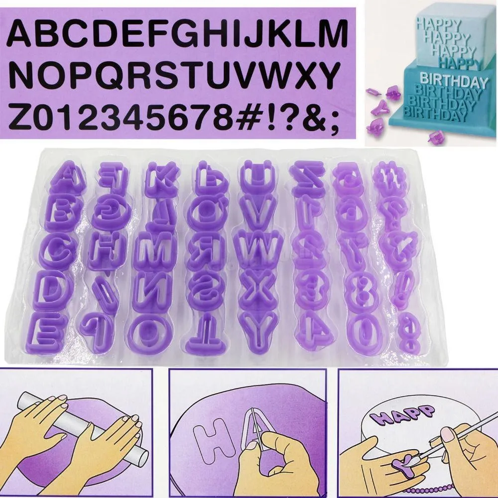 

40pcs 3D Alphabet DIY Fondant Jelly Candy Chocolate Biscuit Baking Cake Decorating Tool Set Number Letter Cake Mold Cake Tool