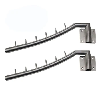 

2 Pack Stainless Steel Clothes Hanger with Swing Arm Holder Clothing Hanging System Duty Drying Rack Wall Mount, Wall Hangers