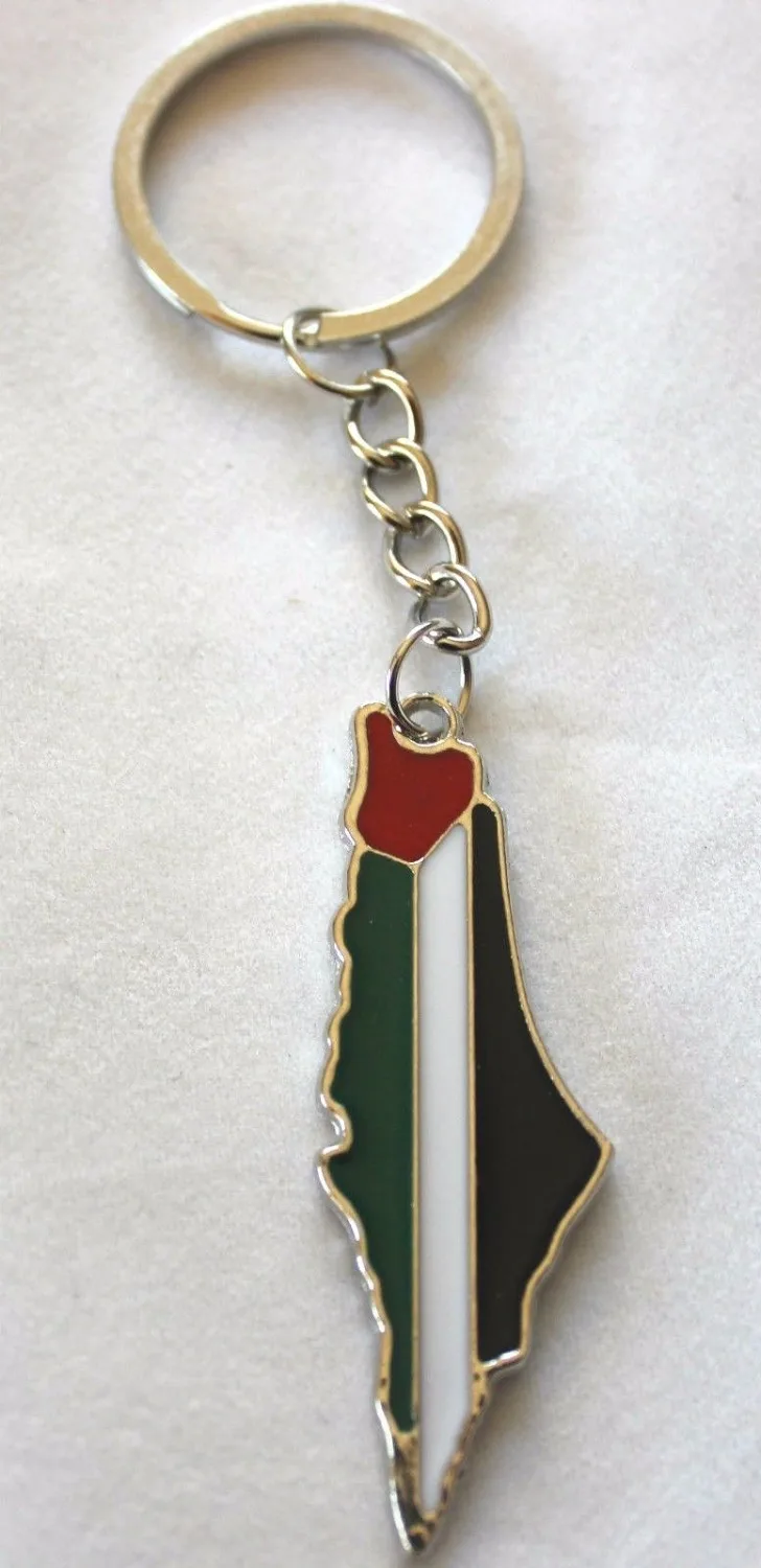 Free shipping New Palestinian Keychain W/ Palestine Flag Map and cities