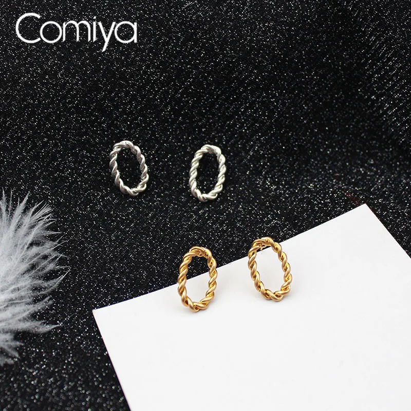 

Comiya Stud Earrings For Women Accessories Gold Silver Color Zinc Alloy Circle Charms Feminino Fashion Bijoux Korean Earring