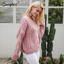 Simplee font b knitting b font pullover Autumn winter long sleeve 2017 font b sweater b