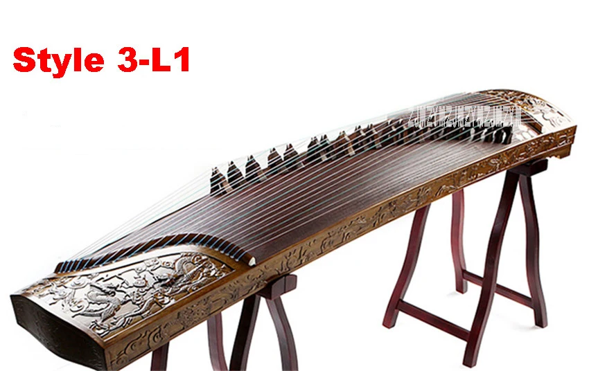 Guzheng золотой шелк твердой древесины ручной резной глубокий резные инструменты с полным набором роскошных аксессуаров RY8202