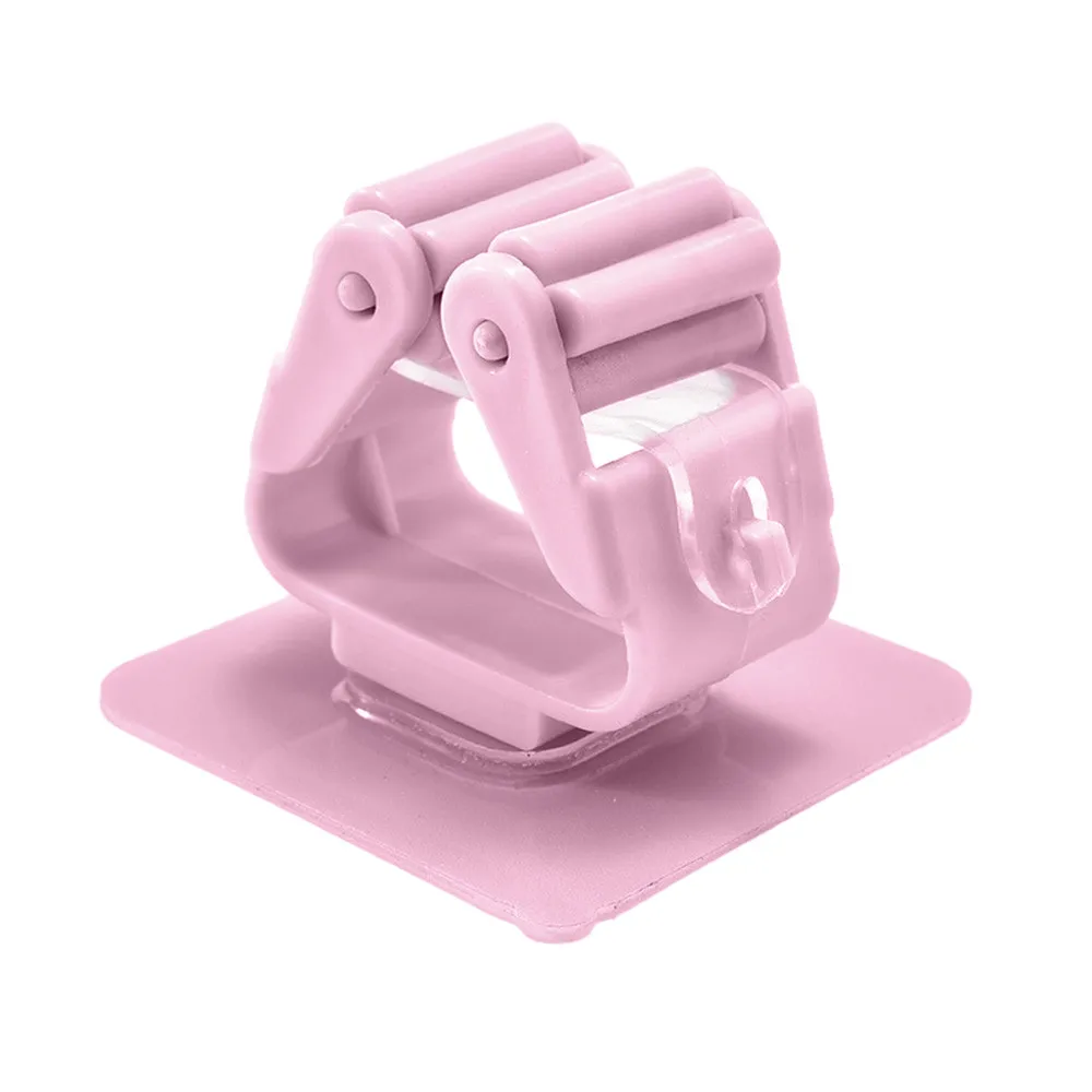 Многофункциональный настенный держатель-органайзер для швабры без гвоздей, щетка, метла, вешалка для хранения, экологический кухонный инструмент - Цвет: Pink