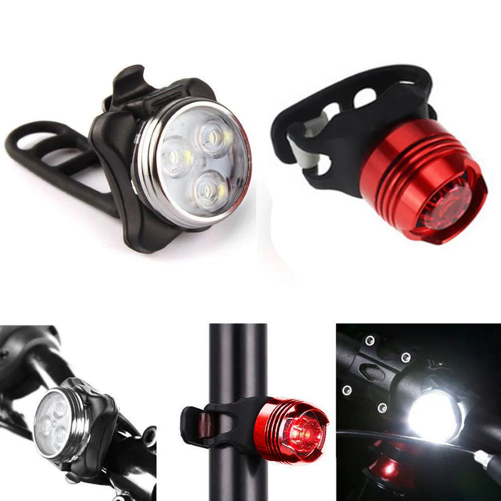 Sale ISHOWTIENDA Usb Rechargeable Bike Light Front Handlebar LED Bike Light Bicycle Lamp Set Front Light Tail Light USB Accessories 0