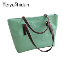 MeiyaShidun Women Casual Totes Large Capacity Messenger PU Leather handbags Women Bag Solid Color Big shoulder bags high quality