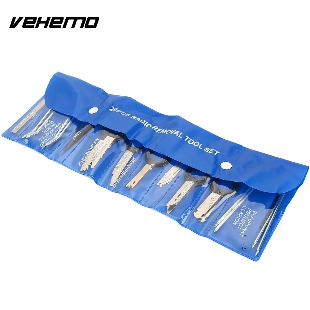 Vehemo 20 шт./компл. для установки и снятия инструмент тире для установки и снятия Комплект портативный Ремонтный комплект для установки и снятия клип радио легкий