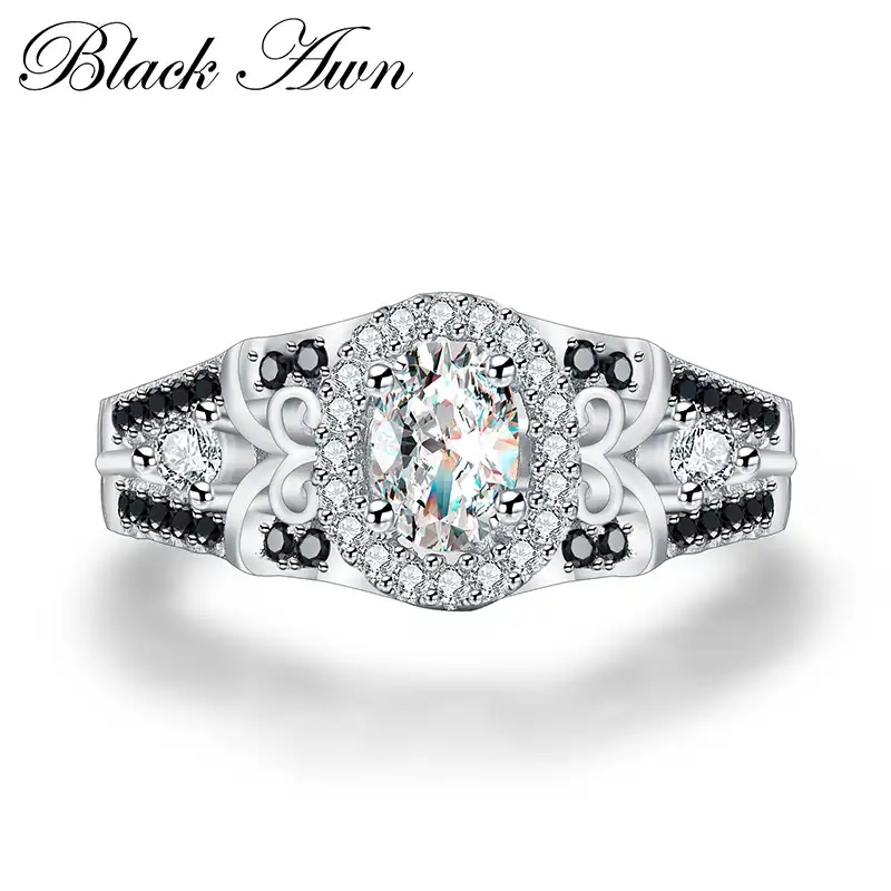 black stone engagement rings