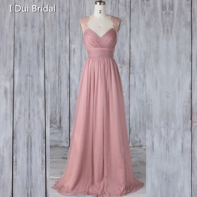 Special Price Long Bridesmaid Dress Lace Strap V Back Chiffon A line Wedding Ceremony Dress Special Price Long Bridesmaid Dress Lace Strap V Back Chiffon A line Wedding Ceremony Dress