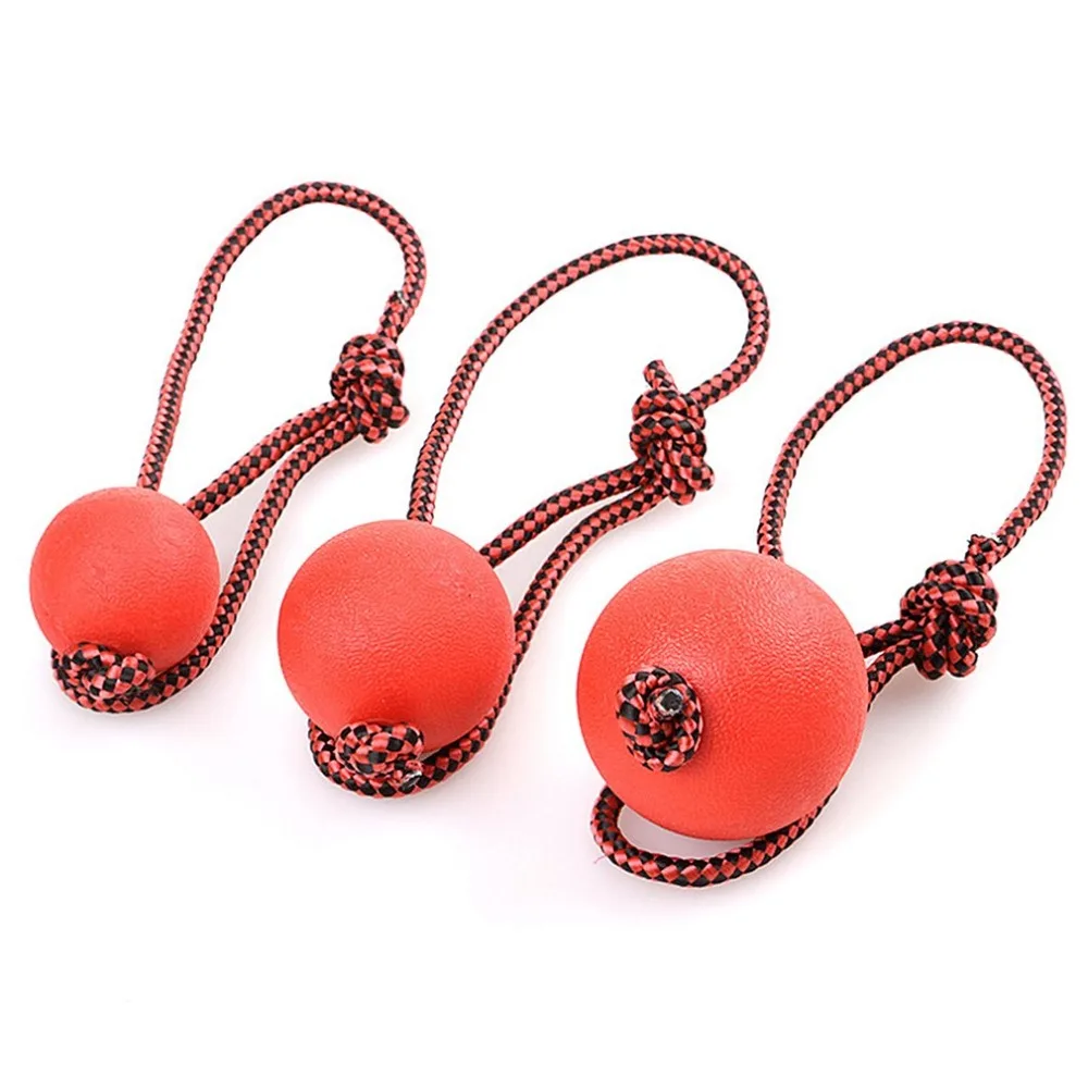 

2018 new Pet molar toy with rope rubber dog toy ball Dog training bite bite resistant ball solid bouncy ball Dropshipping