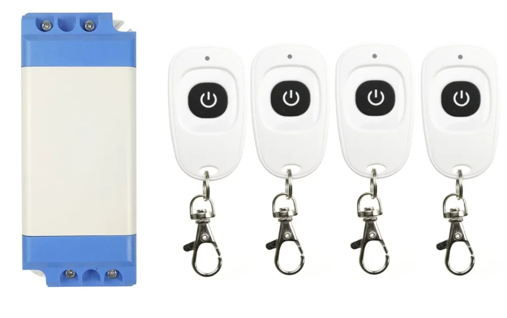 

AC85V 110V 220V 240V RF Wireless Switch Relay Receiver Remote Controllers For Light switch & White Waterproof Transmitter 4pcs