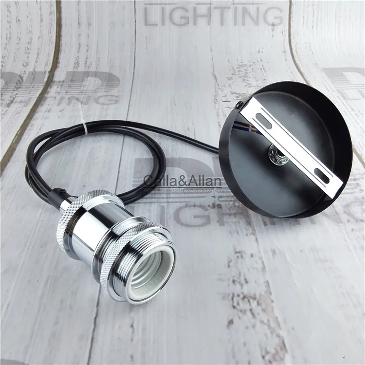 Бесплатная доставка хромированный подвесной светильник сделай сам с проводом E27