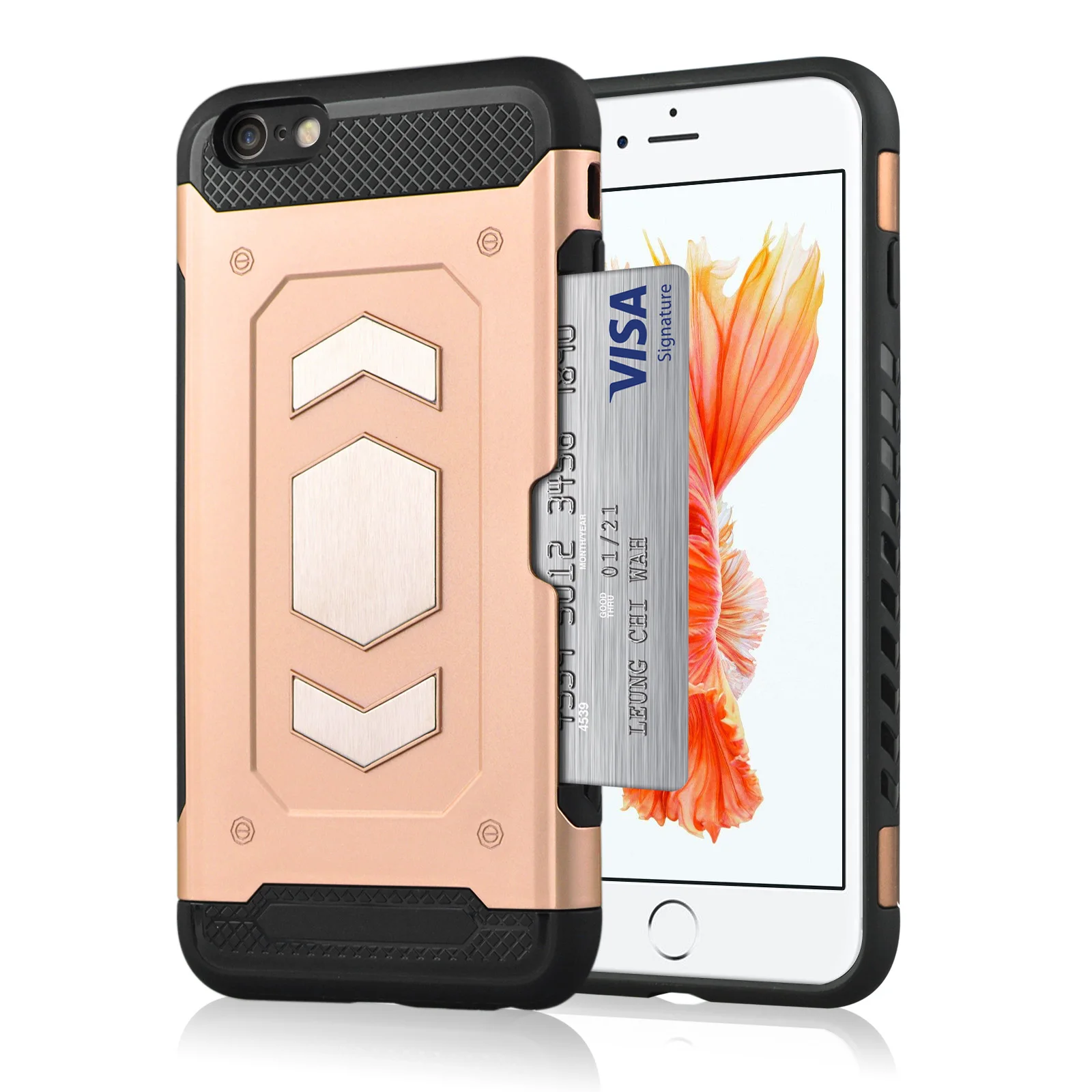 

Anti Scratch Anti Skid Shock Absorption Anti Skid TPU+PC Car Holder Card Holder Phone Case For iPhone 7 8 4.7" Shock Proof