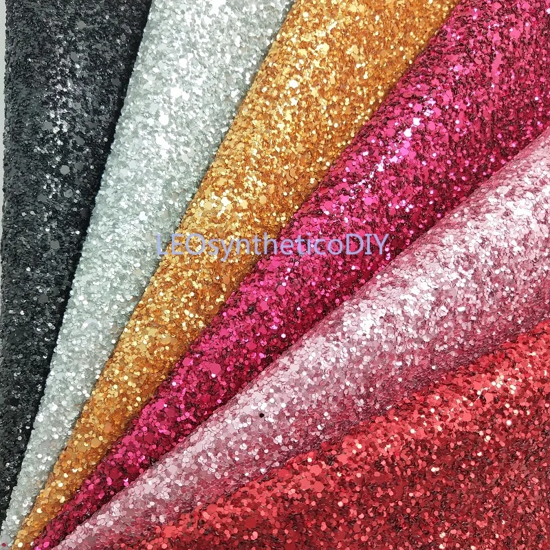 MATT Chunky Glitter Leather Synthetic Leather Faux Leather Fabric