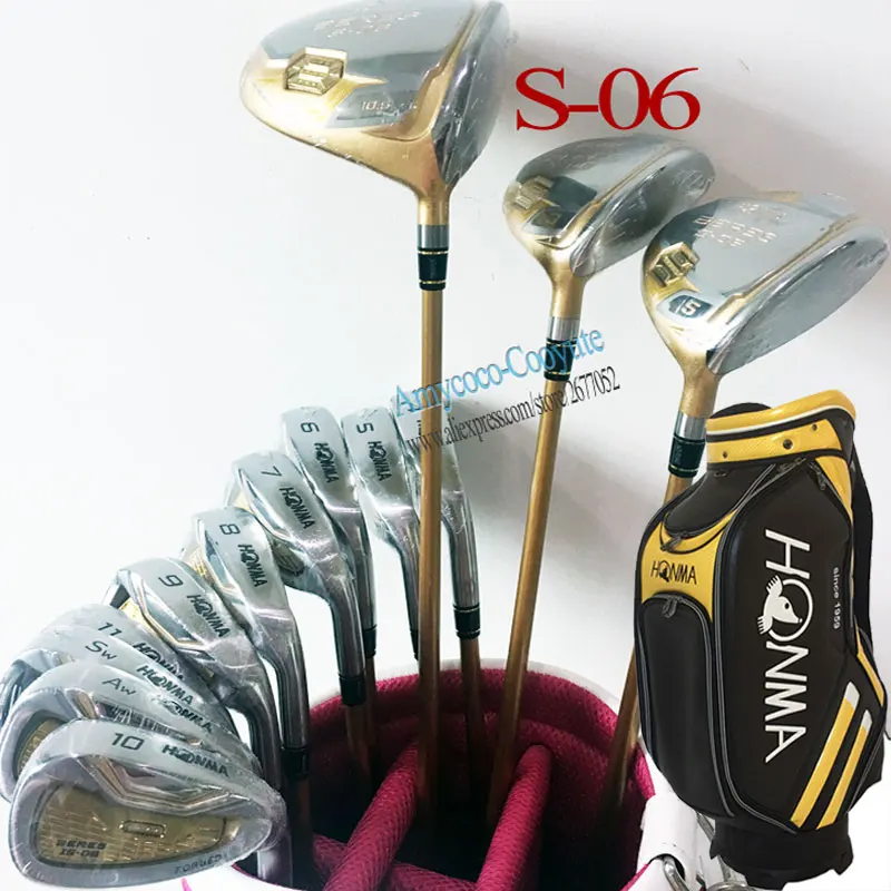 New Golf Clubs HONMA S-06 Club Complete Set HONMA Golf driver.wood.irons.Graphite or Steel Golf shaft and bag Free shipping New Golf Clubs HONMA S-06 Club Complete Set HONMA Golf driver.wood.irons.Graphite or Steel Golf shaft and bag Free shipping