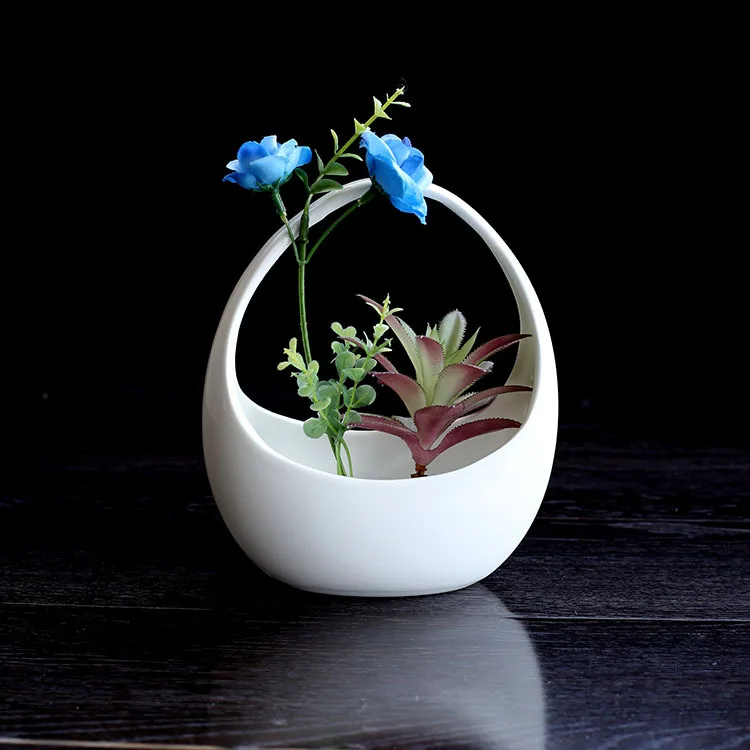 

2019 Ceramic Succulents Small Flower Pots Creative Hanging Baskets Pots Succulent Plants Pots with Holes Home Garden Decoration