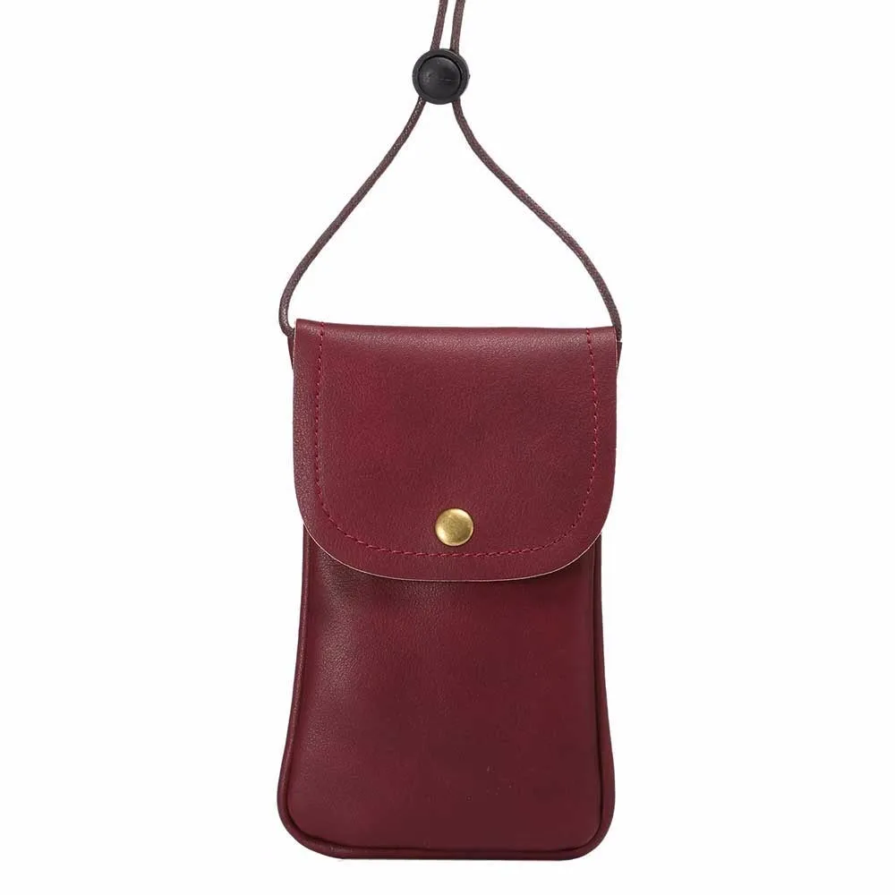 Универсальная кожаная сумка для мобильного телефона, наплечный карман, кошелек, чехол, шейный ремень, подходит для модели телефона размером менее 5,7 дюймов