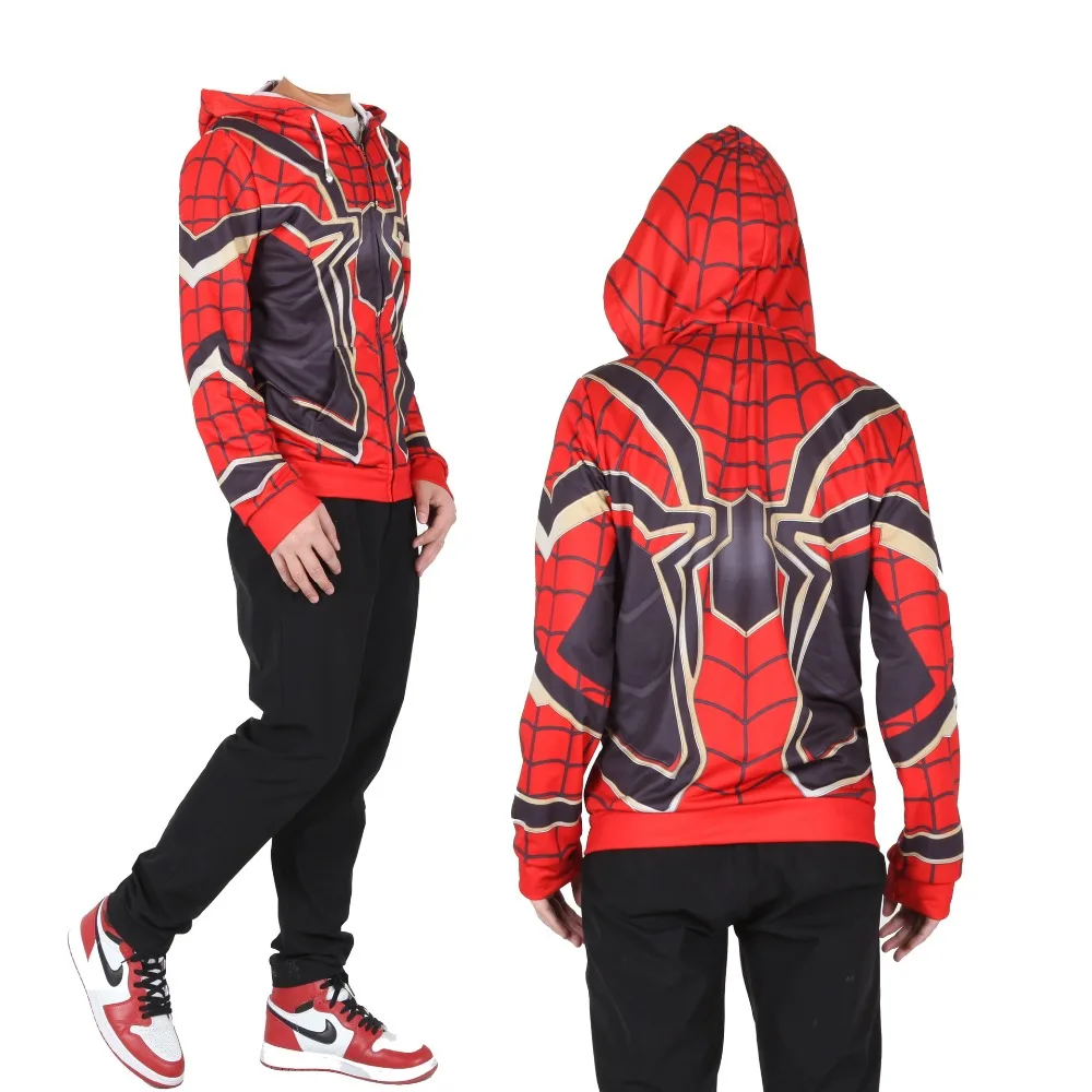 New Cosplay Avengers endgame hoodie Steel Spiderman Sweater Halloween Cosplay Costume carnaval Jacket Sweatshirts