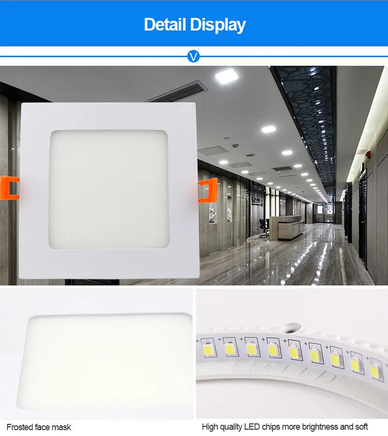 downlighters [DBF]Ultra Thin Dimmable 3W 4W 6W 9W 12W 15W 18W Ceiling Lamp Recessed Square LED Panel Light 3000K/4000K/6000K Indoor Lighting downlights