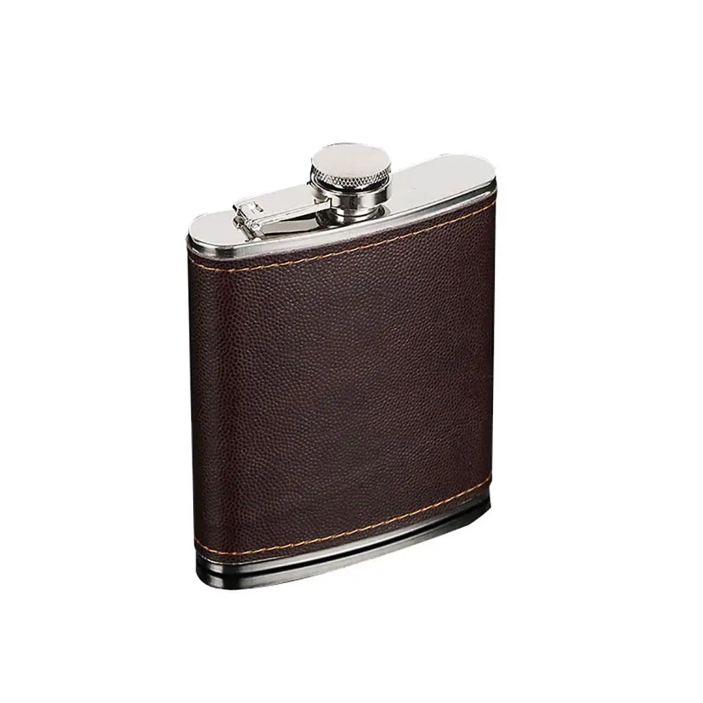 

Men Faux Leather Wrapped Stainless Steel Vodka Whiskey Flagon Alcohol Hip Flask With Leather 5-9oz/146.5-263.7ml