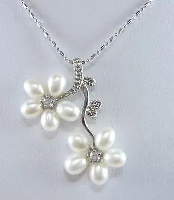 

FREE SHIPPING Hot! White pearl inlaid crystal Pendant Necklace