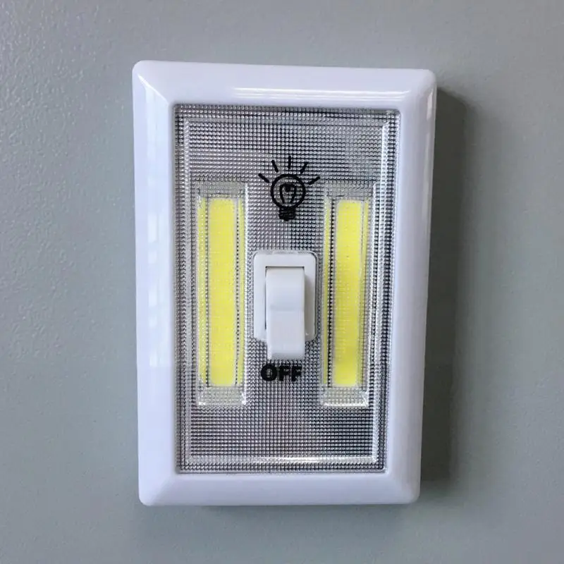 White Abs Magnetable Cob Led Night Light No Wiring Needed Wall