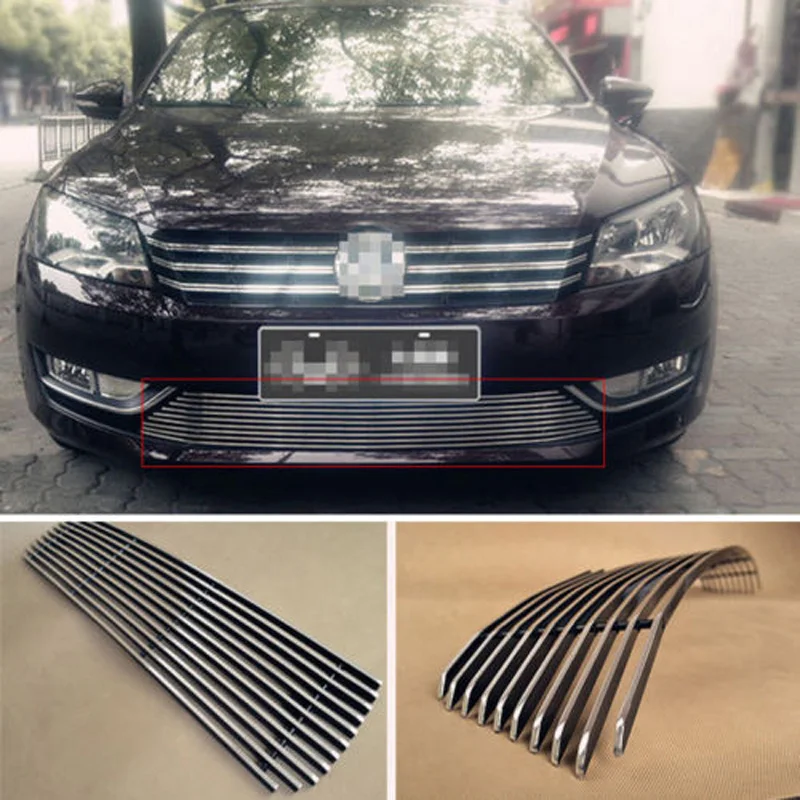 Alloy Aluminium Front Center Racing Mesh Bumper Grills Billet Grille Cover For VW Passat 2011