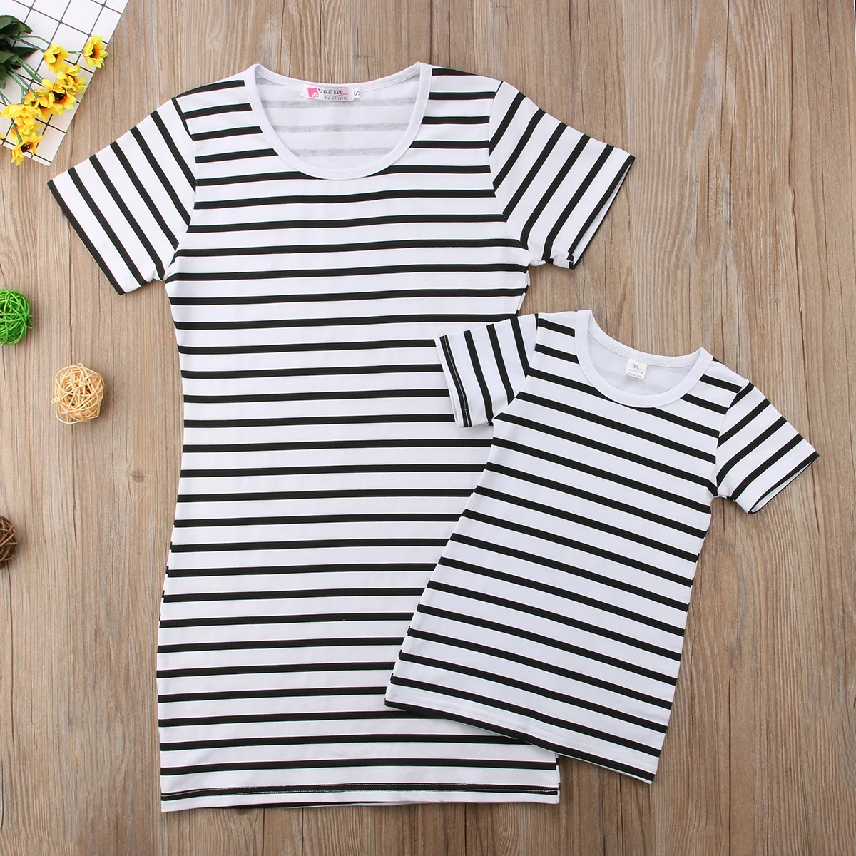 

2018 Family Matching Outfit Mother&Daughter Clothes Dress Baby Girl Striped Casual Summer Clothing