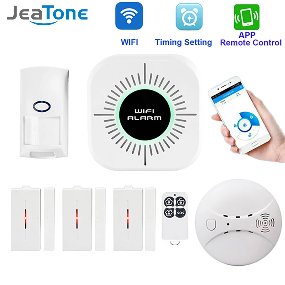 JeaTone беспроводная домашняя охранная wifi сигнализация Система безопасности приложение управление английский Android IOS PIR датчик детектор открытия двери и окна сигнализация - Цвет: F