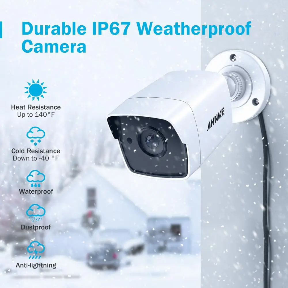 ANNKE 8CH 5MP 5в1 Ultra HD CCTV камера системы H.265+ с 4 шт. 5MP TVI цилиндрическая Всепогодная белая система видеонаблюдения