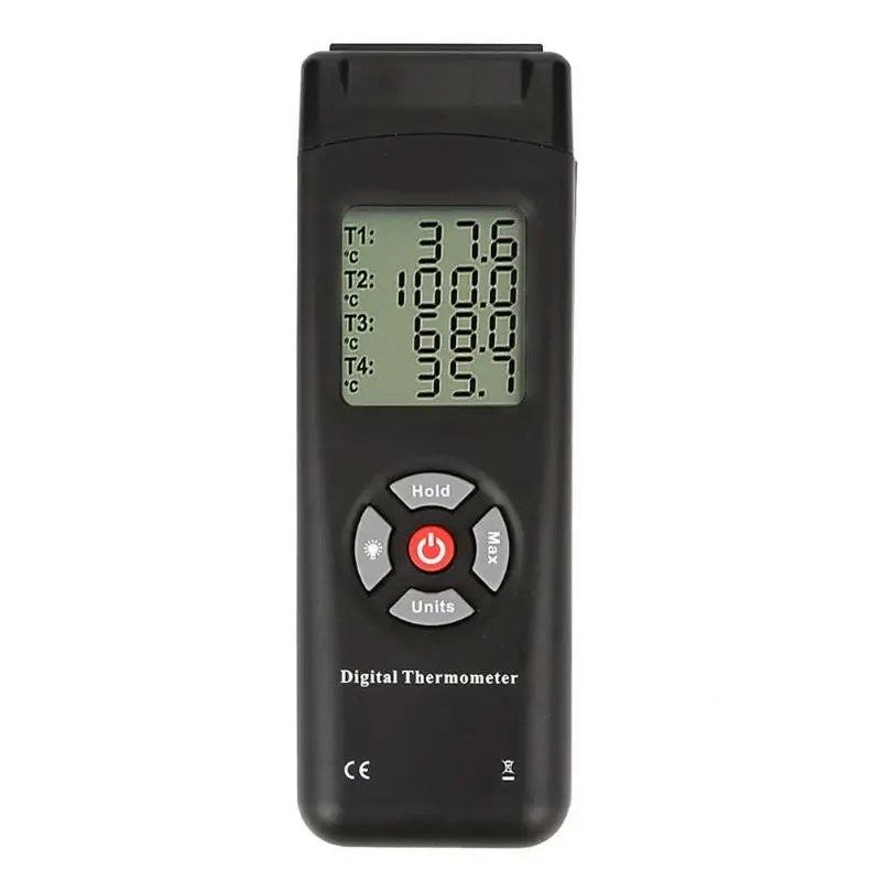 Digital Thermocouple Thermometer 4 Channel K Type Inputs T1/T2/T3/T4 High Temperature Tester Thermocouple Sensor