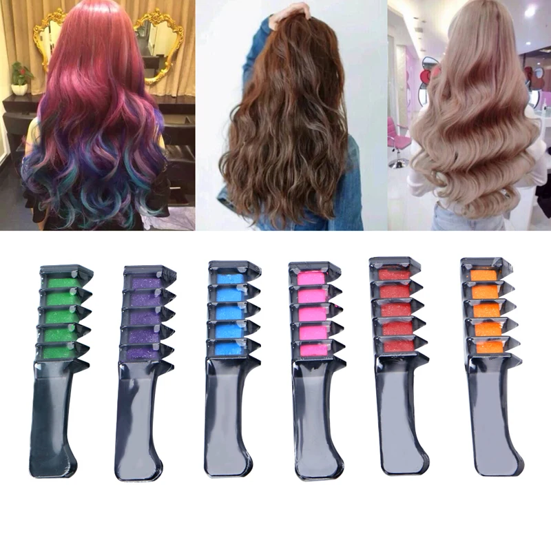 

Temporary Hair Chalk Dye Powder With Comb Salon Hair Mascara Crayons Home DIY