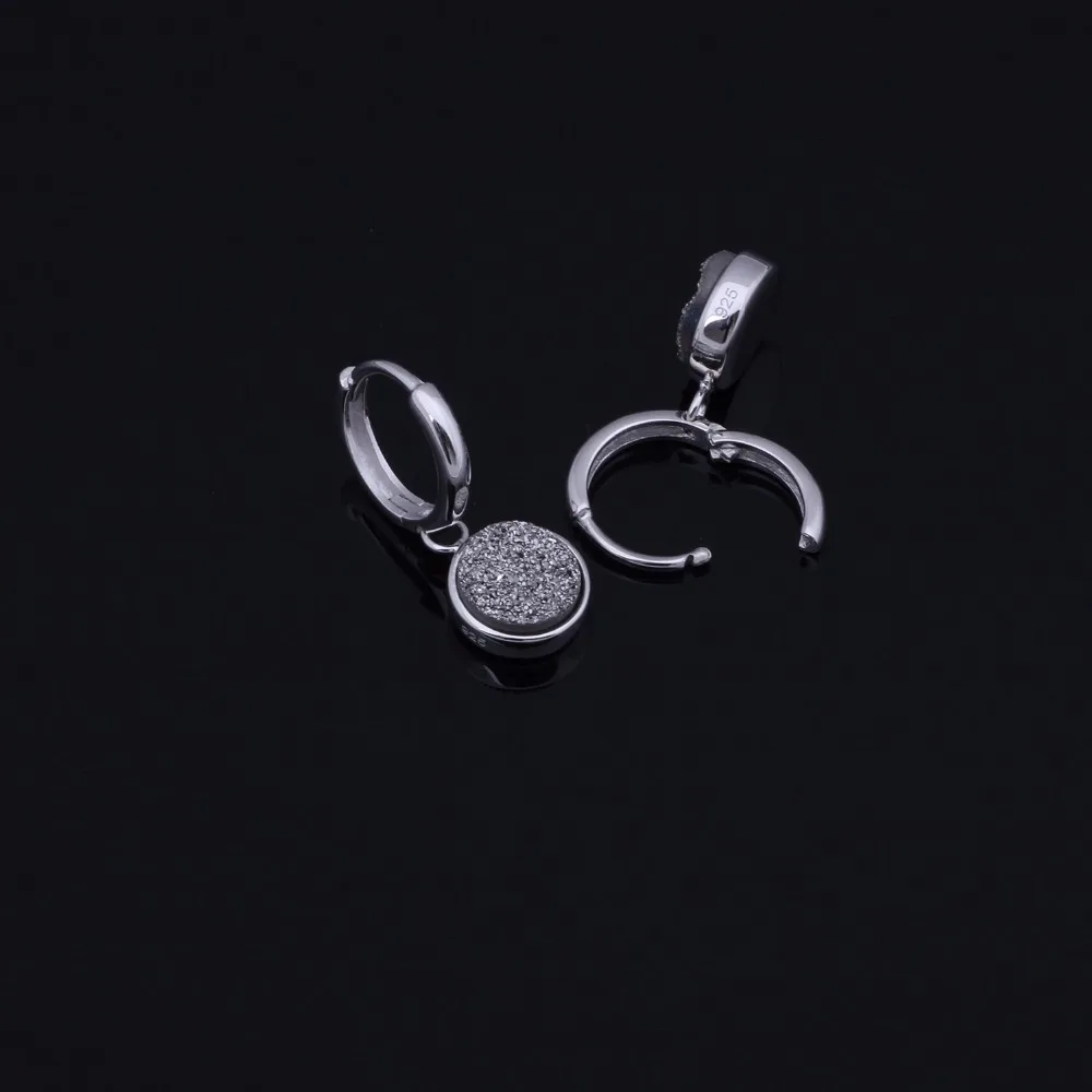 MetJakt повседневные Модные серьги с натуральным австрийским серым кристаллом, 925 пробы серебряные серьги с крючками для женщин, хорошее ювелирное изделие