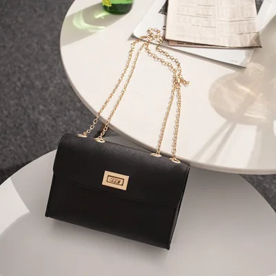 Британская мода, простая маленькая квадратная сумка, женская дизайнерская сумка, Высококачественная сумка из искусственной кожи с цепочкой, сумки на плечо для мобильного телефона - Цвет: black