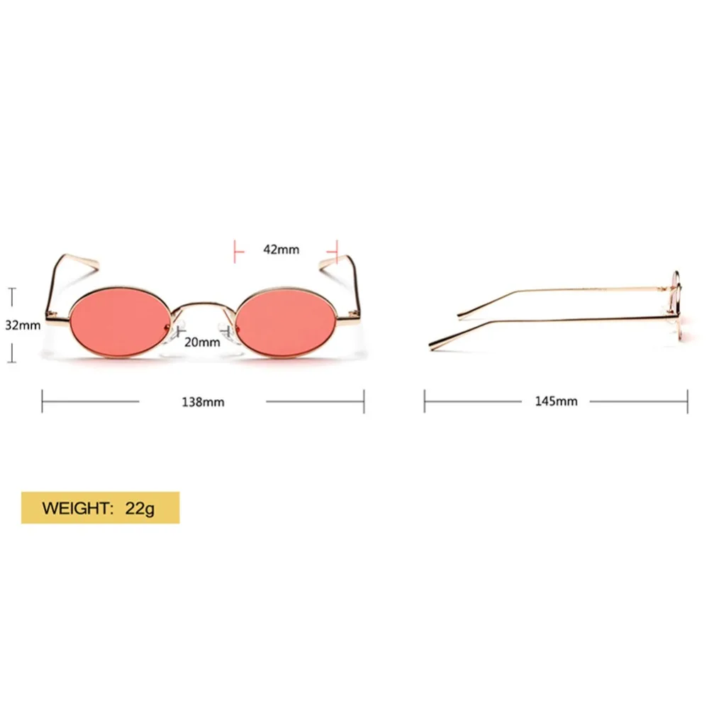 Kachawoo, маленькие овальные ретро солнцезащитные очки, мужские,, летняя Металлическая оправа, красные, желтые, Винтажные Солнцезащитные очки для женщин, Круглые, uv400